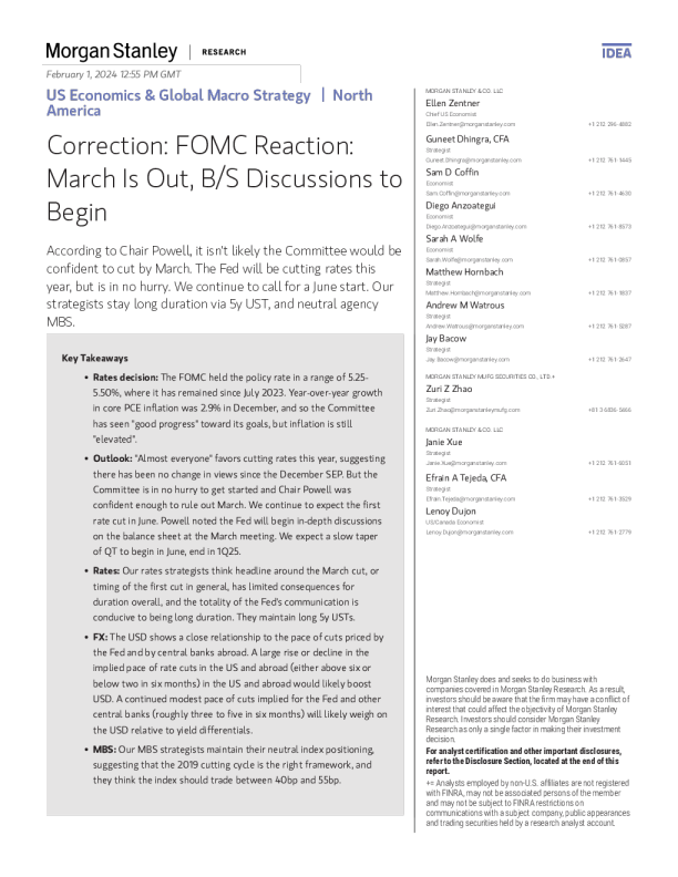 更正：联邦公开市场委员会反应：三月结束，B/S讨论开始