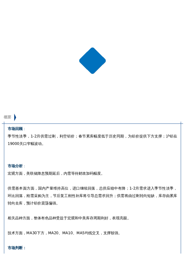 【中粮视点】铝:预期转好 铝价震荡偏强