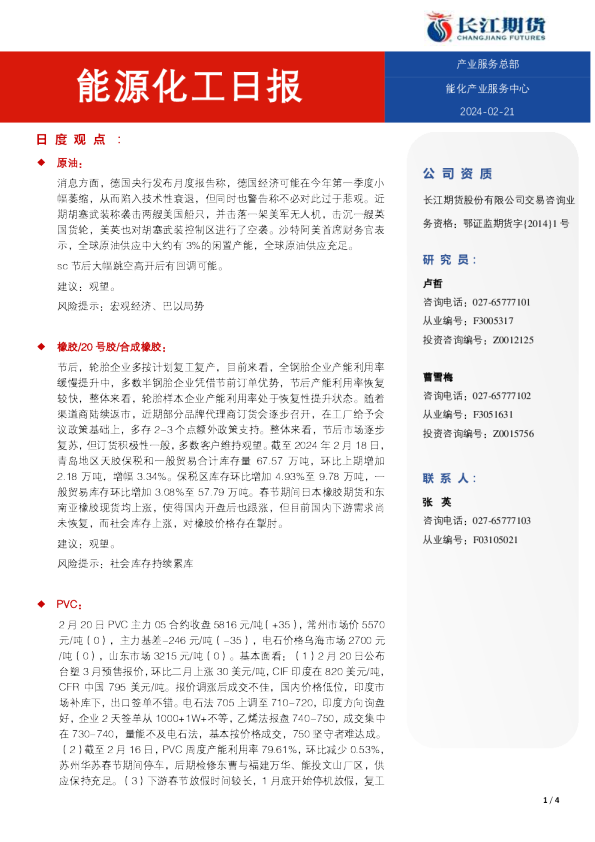 能源化工日报