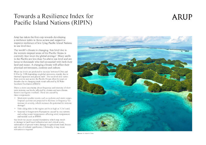迈向太平洋岛国弹性指数（RIPIN）