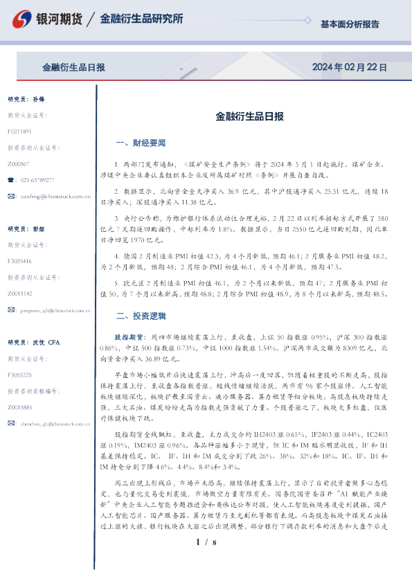 金融衍生品日报