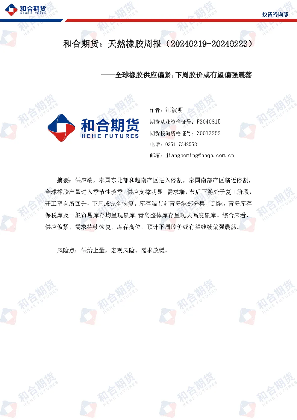 报告封面