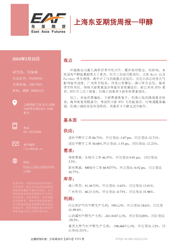 周报—甲醇
