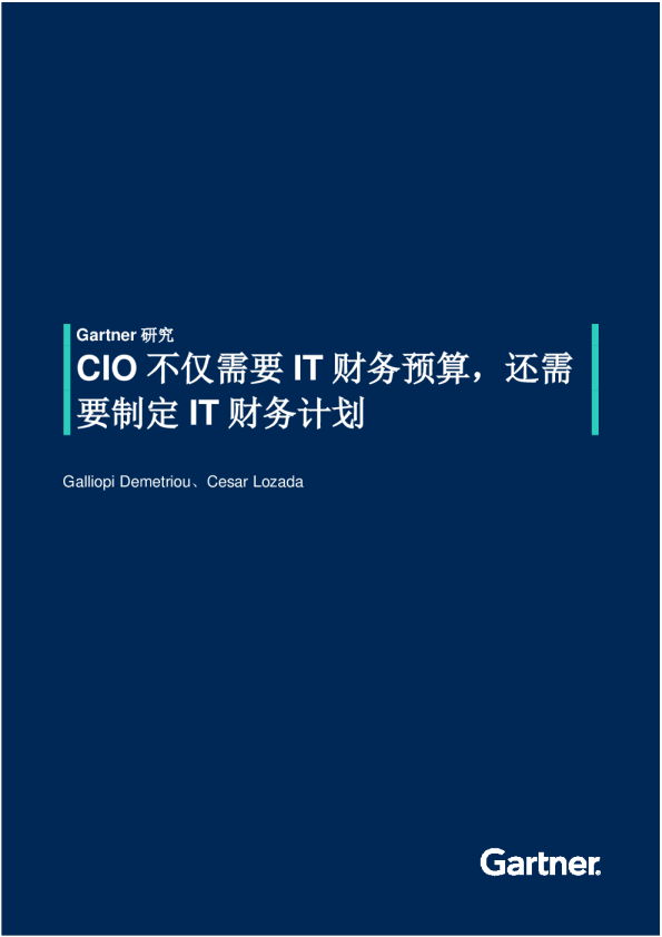 CIO不仅需要IT财务预算还需要制定IT财务计划(2024)