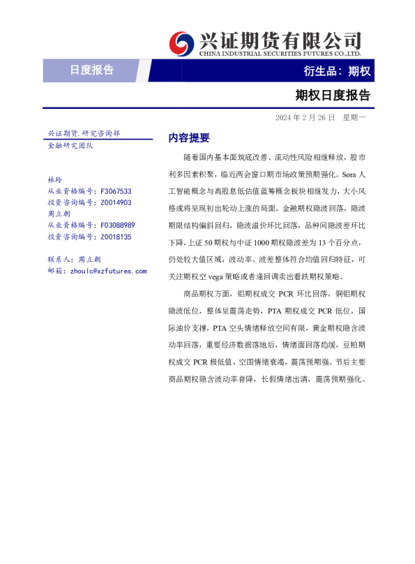 期权日度报告