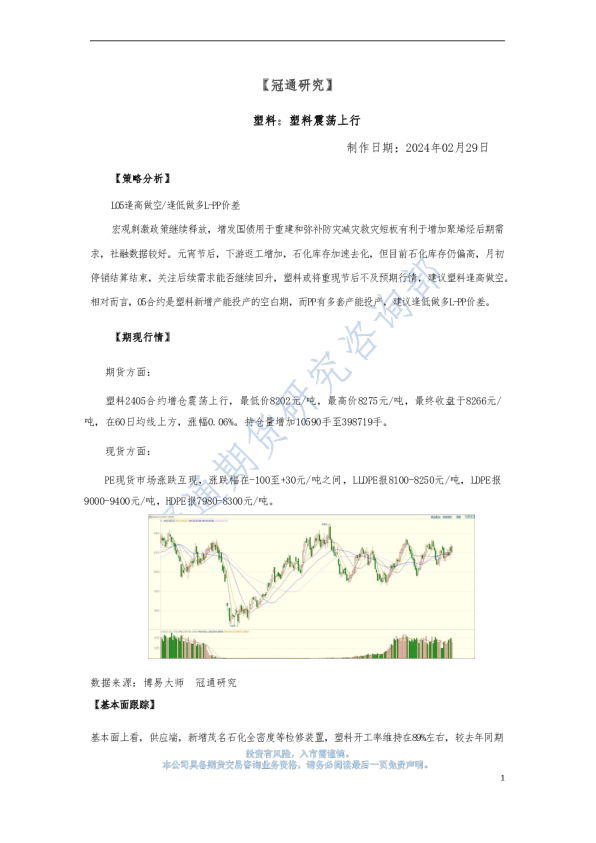 塑料：塑料震荡上行