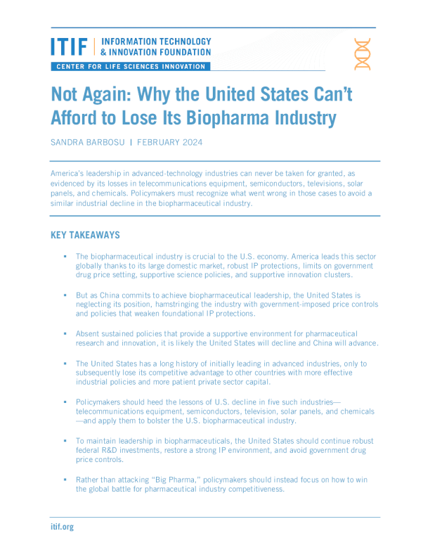 下一篇 ： 为什么美国不能失去其生物制药产业