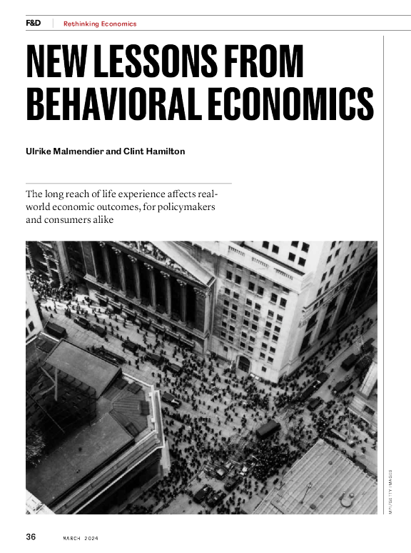 Ulrike Malmendier 和 Clint Hamilton 的行为经济学新经验