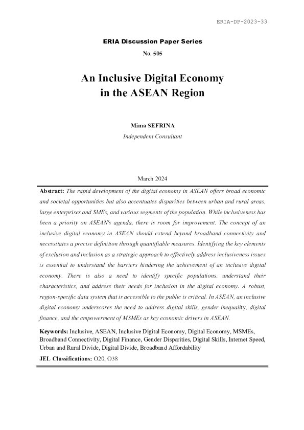 东盟地区包容性数字经济