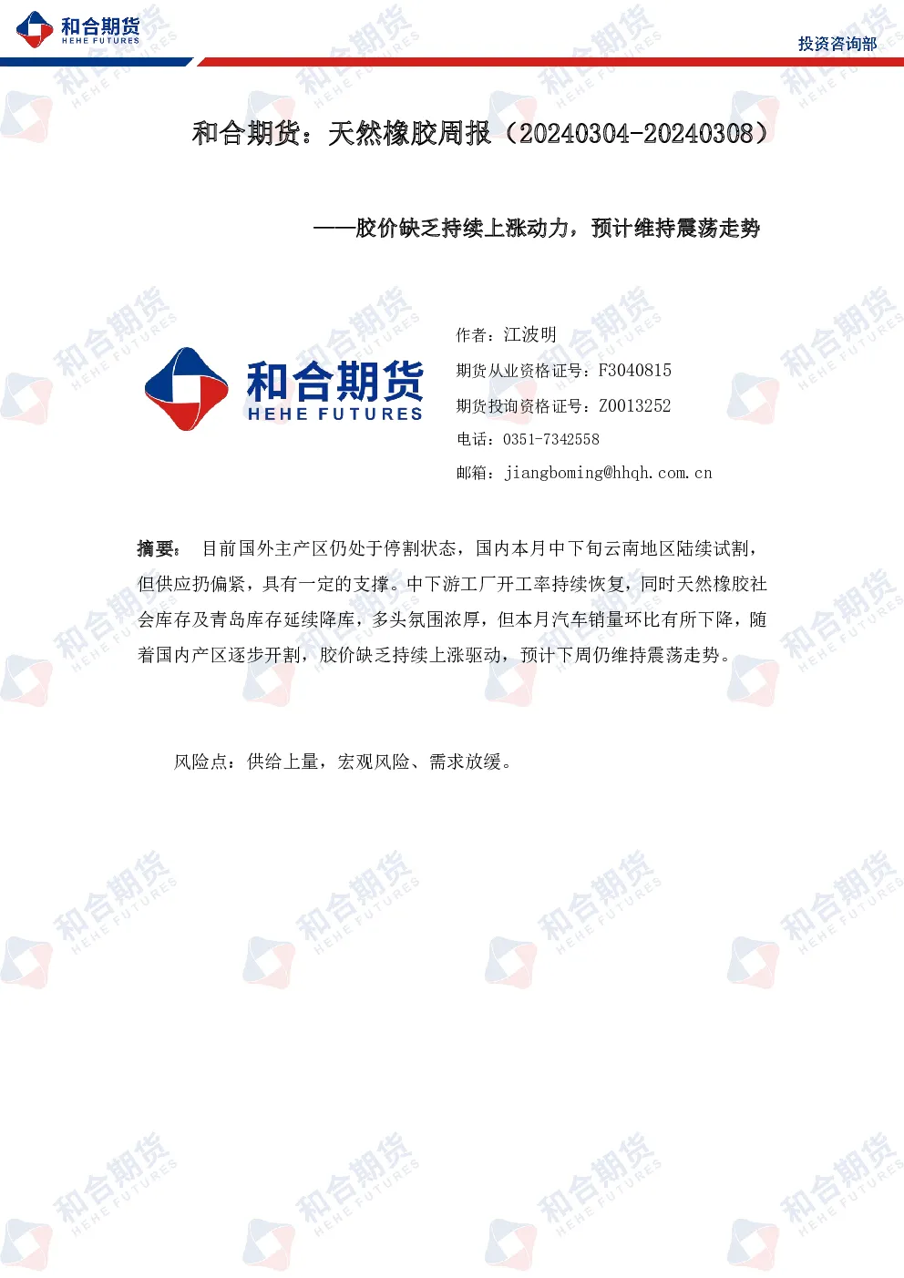 报告封面