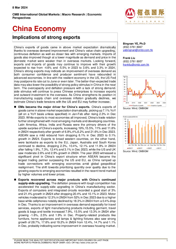 出口强劲的影响