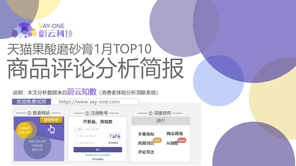 天猫果酸磨砂膏1月TOP10商品分析报告