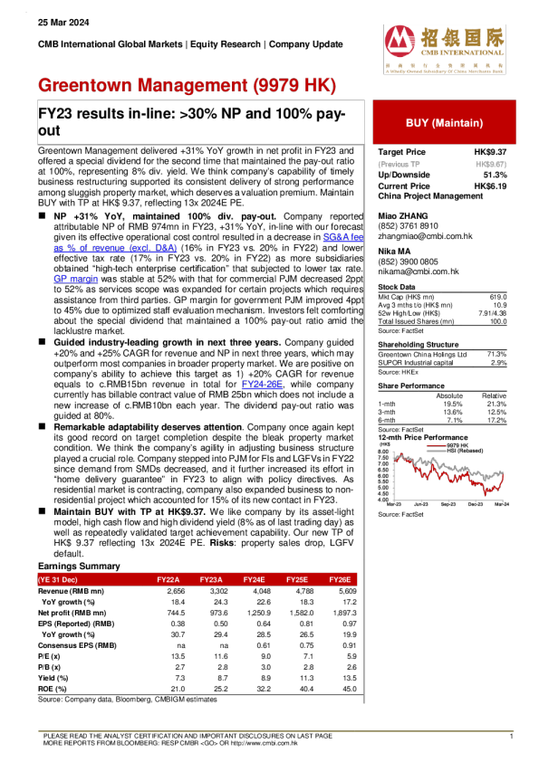 FY23 结果在线 ： > 30% NP 和 100% 支付