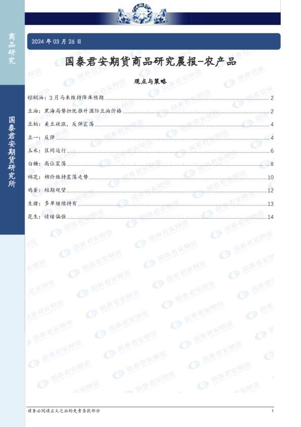 商品研究晨报-农产品