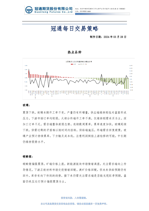 冠通期货：冠通每日交易策略