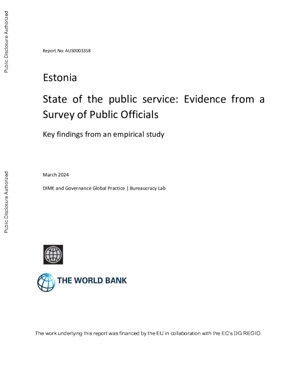 爱沙尼亚——公共服务状况：公职人员调查的证据：实证研究的主要发现