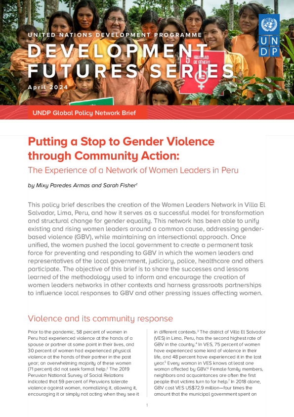 通过社区行动制止性别暴力：秘鲁妇女领导人网络的经验
