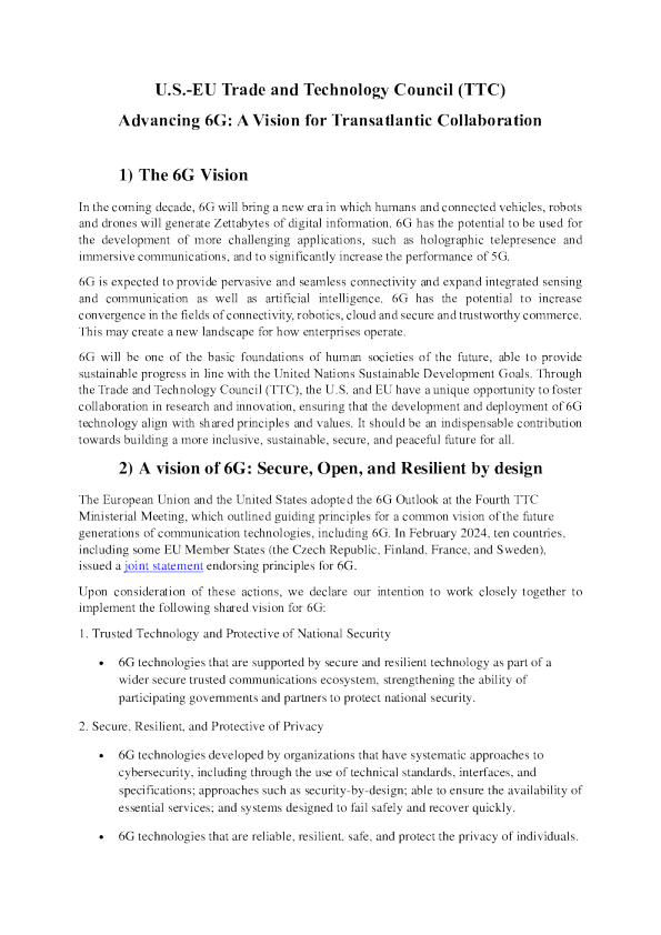 推进 6G ： 跨大西洋合作的愿景