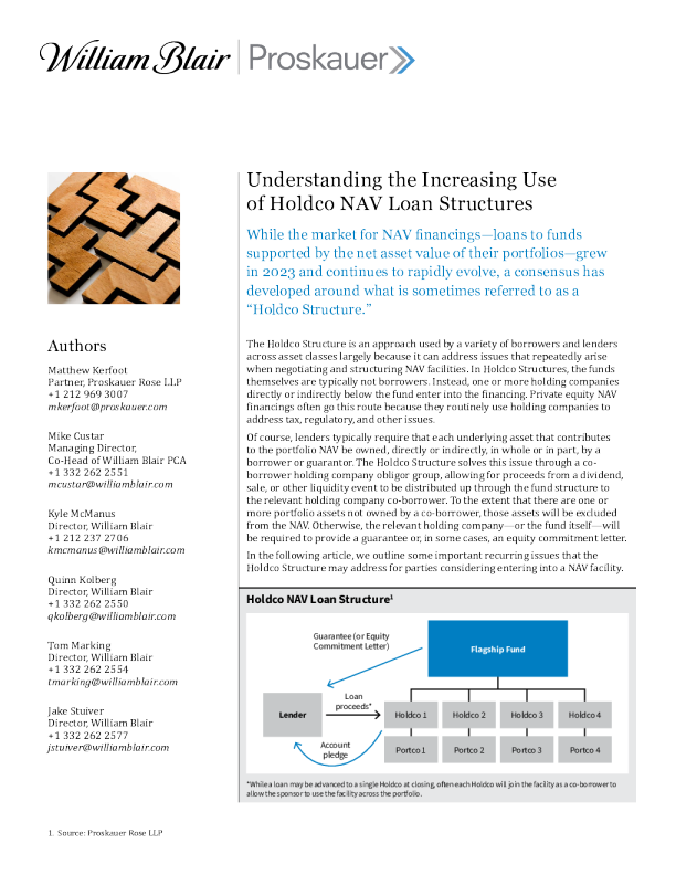 了解日益流行的 Holdco NAV 结构