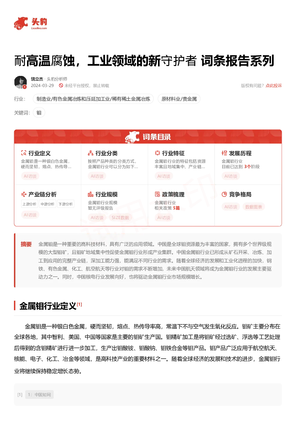 报告封面