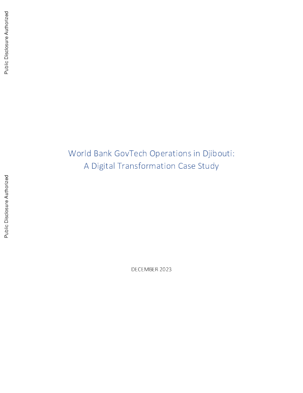世界银行在吉布提的 GovTech 业务