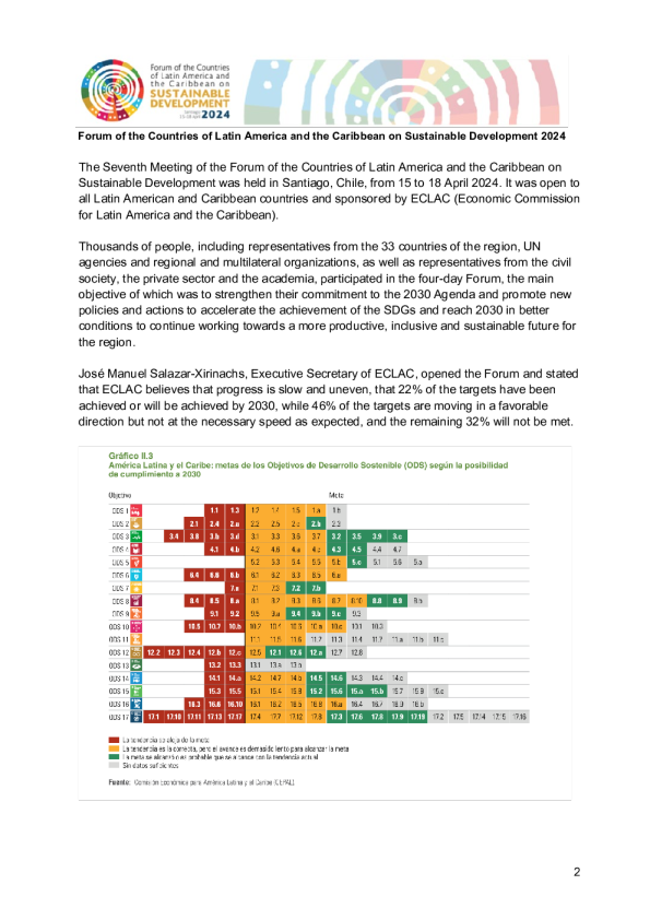 第七届拉丁美洲和加勒比国家可持续发展论坛的报告