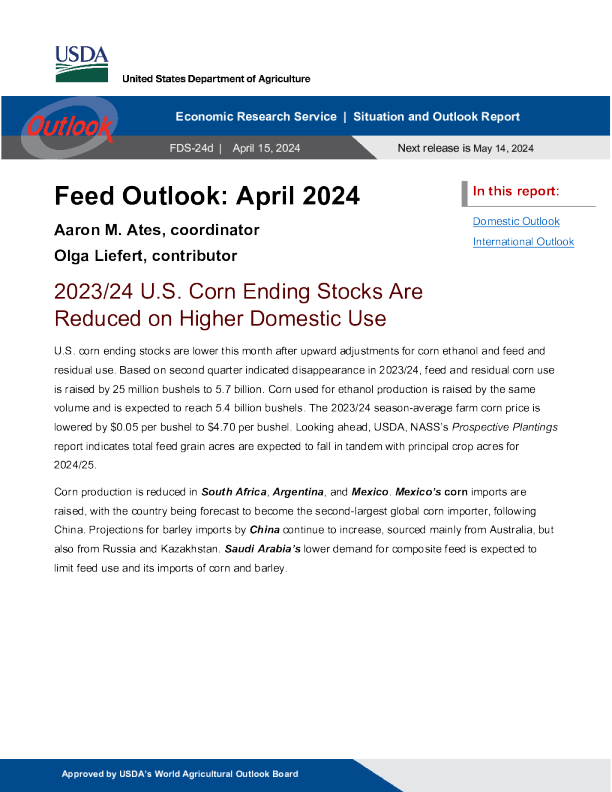 USDA Feed Outlook 2024.04. 15