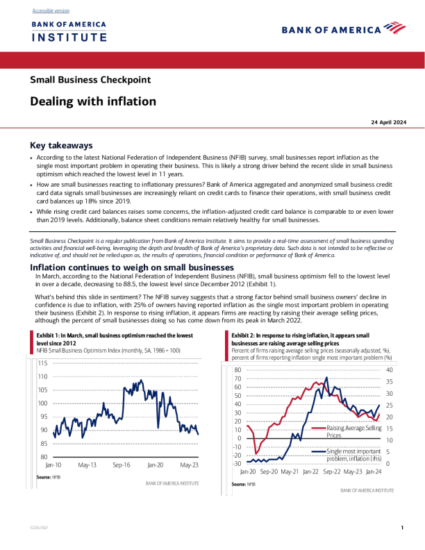小企业检查站 : 应对通货膨胀