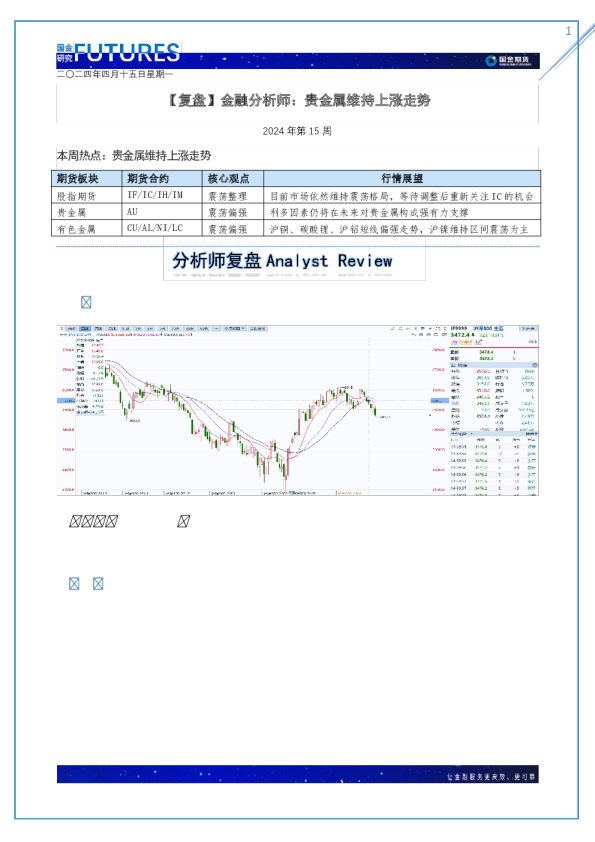 金融分析师：贵金属维持上涨走势