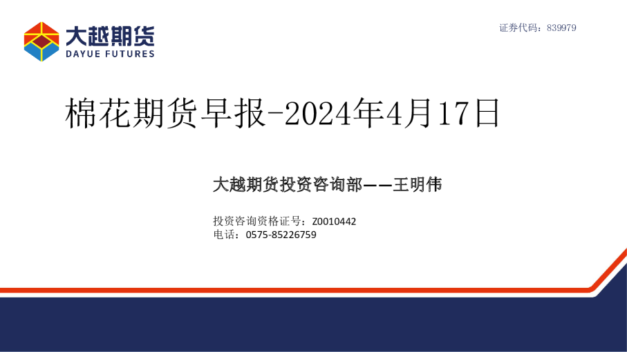 棉花期货早报