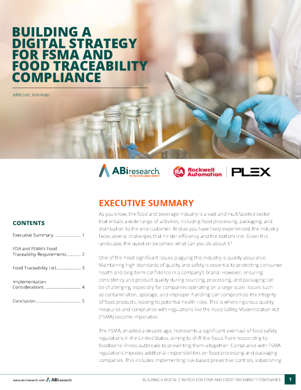 为 FSMA 和食品可追溯性合规性构建数字化战略