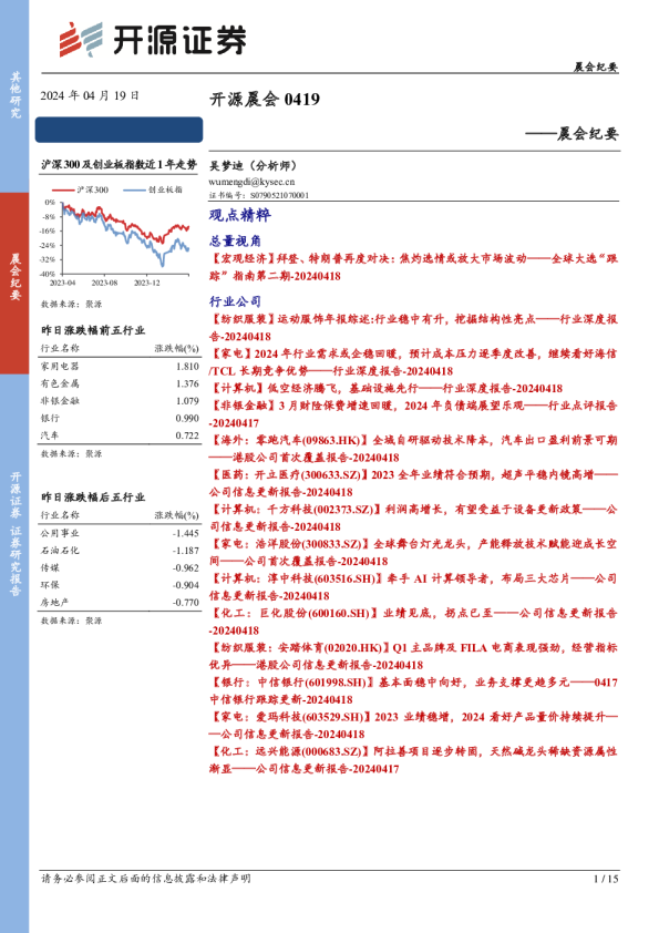 开源晨会