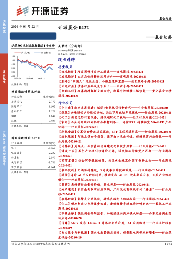 开源晨会