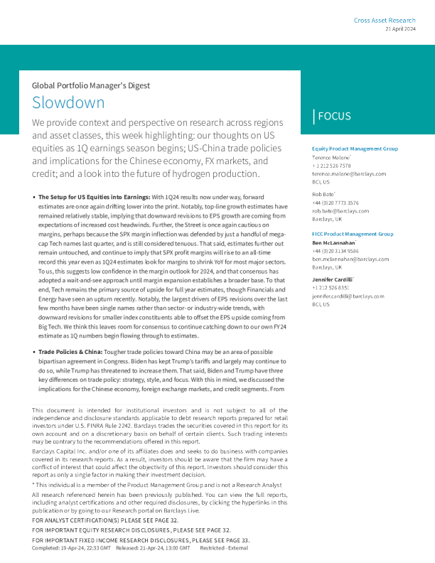 巴克莱 _ 全球 _ 投资组合 _ 经理 _ s _ 摘要 _ 减速