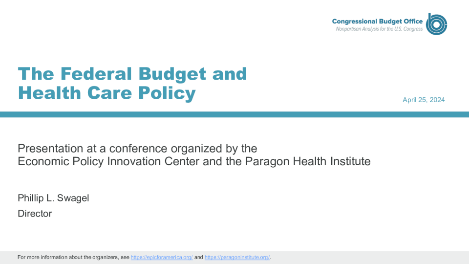 国会预算办公室联邦预算与医疗保健政策