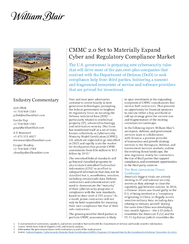 CMMC 2 将实质性扩大网络和法规合规市场