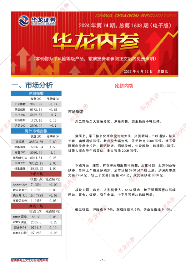长江内参2024年第74期，总第1633期(电子版)：比拼内功