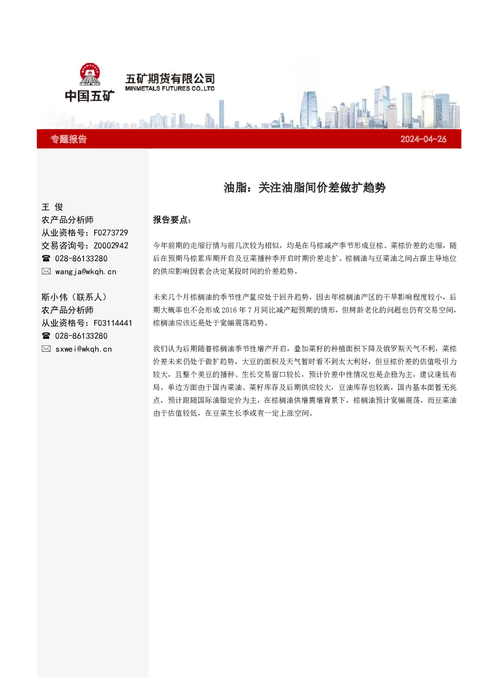 报告封面