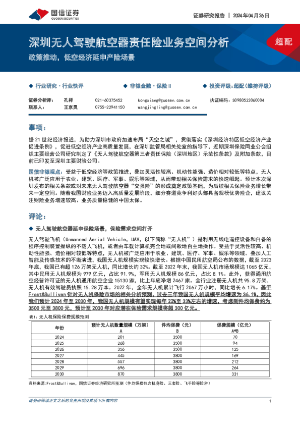 深圳无人驾驶航空器责任险业务空间分析：政策推动，低空经济延申产险场景