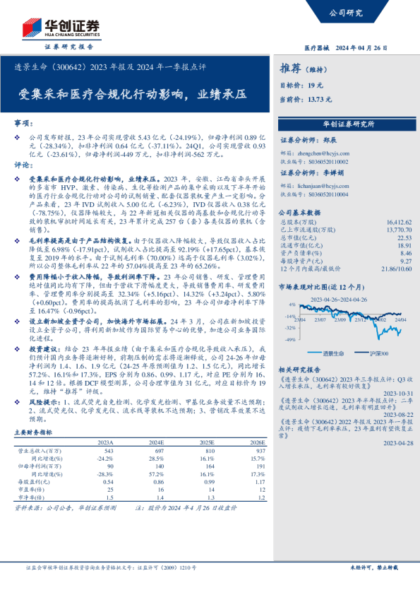 2023年报及2024年一季报点评
