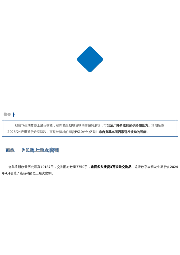 【市场聚焦】花生:4月交割故事