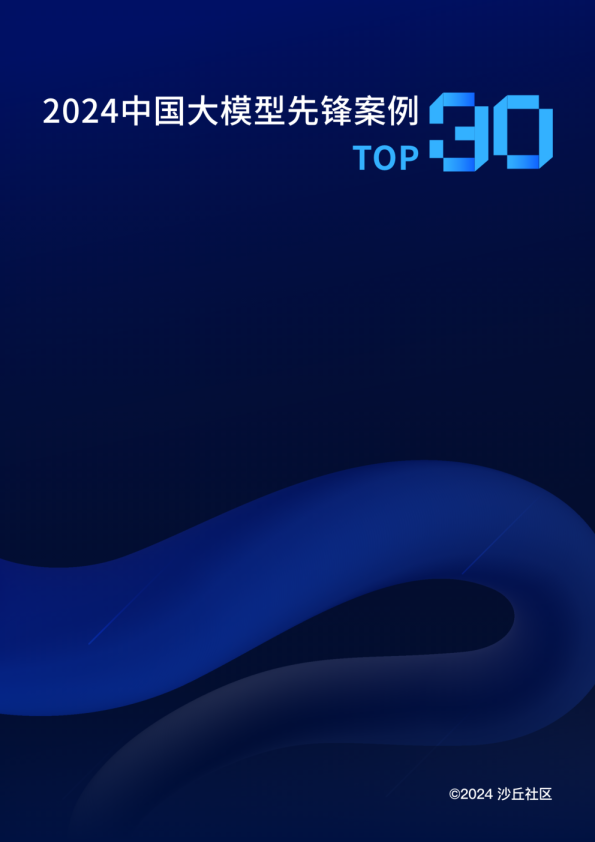 沙丘社区：2024中国大模型先锋案例TOP30