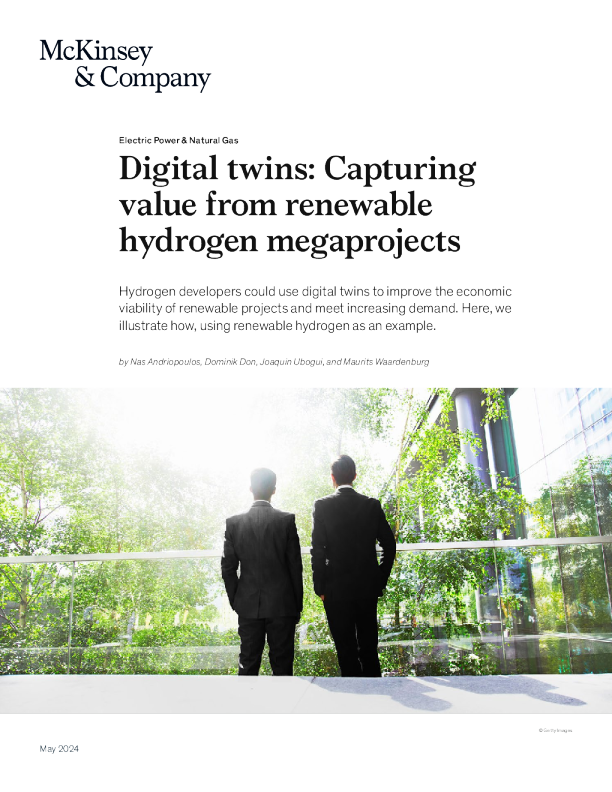 数字孪生 ： 从可再生氢大型项目中获取价值
