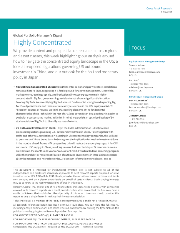 全球投资组合经理摘要 ： 高度集中