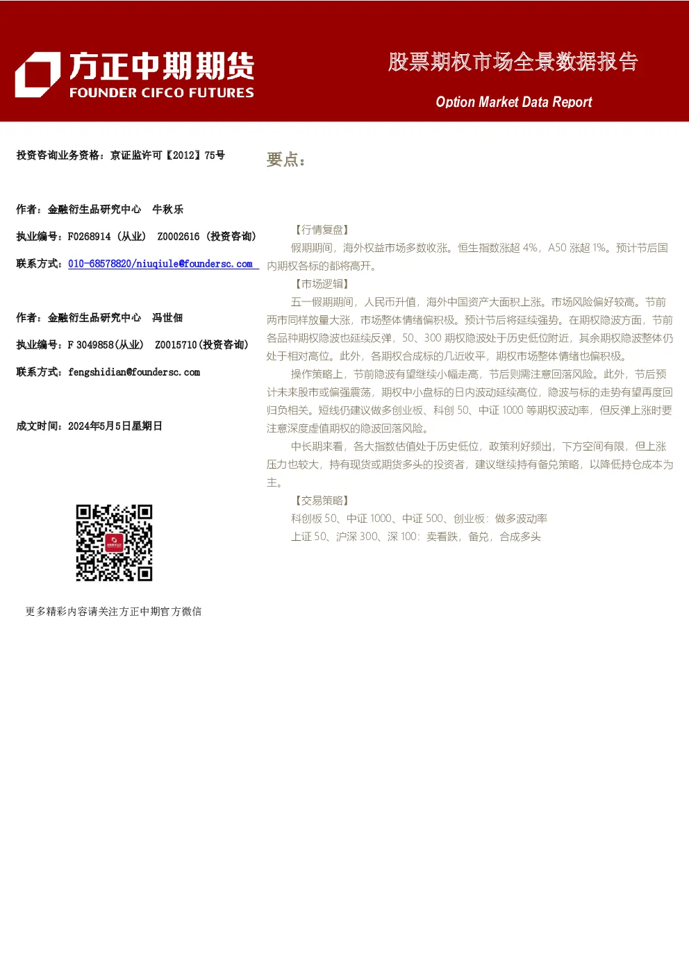 股票期权市场全景数据报告