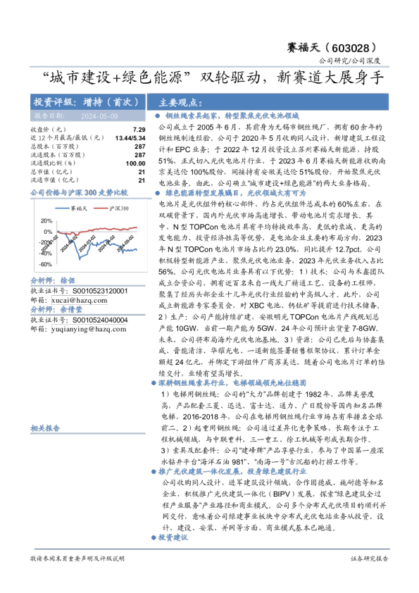 “城市建设+绿色能源”双轮驱动，新赛道大展身手