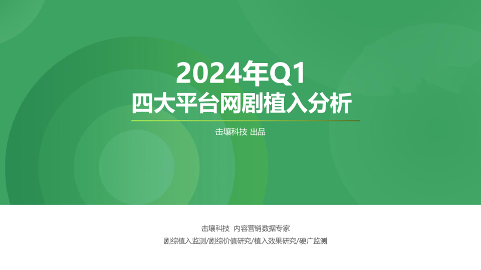 2024年Q1四大平台网剧植入分析报告