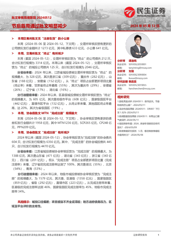 节后首周通过批文明显减少