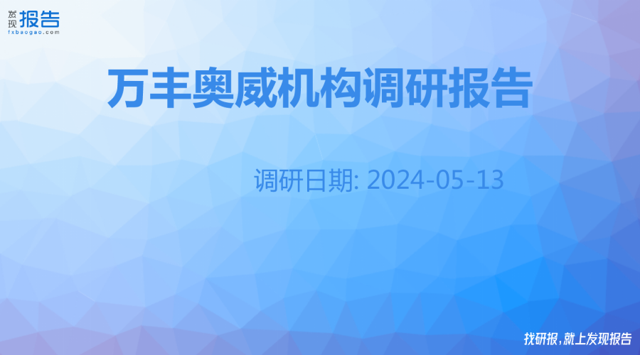 万丰奥威机构调研纪要