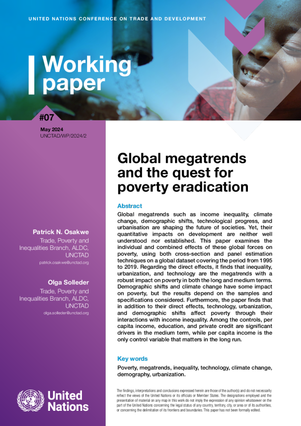 联合国贸易发展委员会全球大趋势与消除贫穷的努力